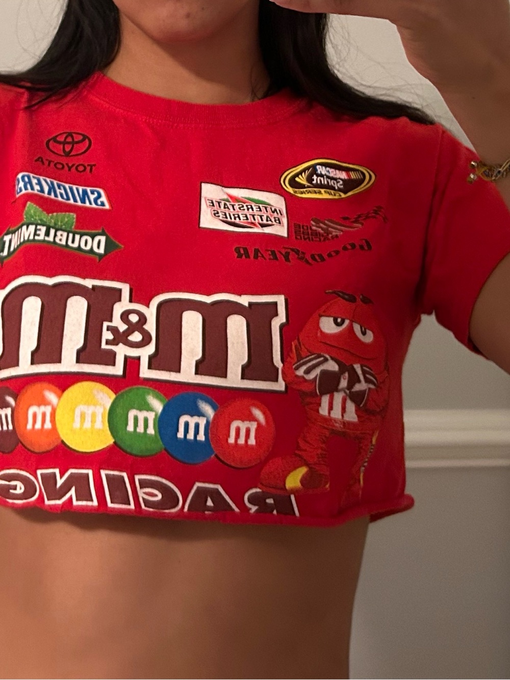 M&M'S Red Racing Logo Crop Tee